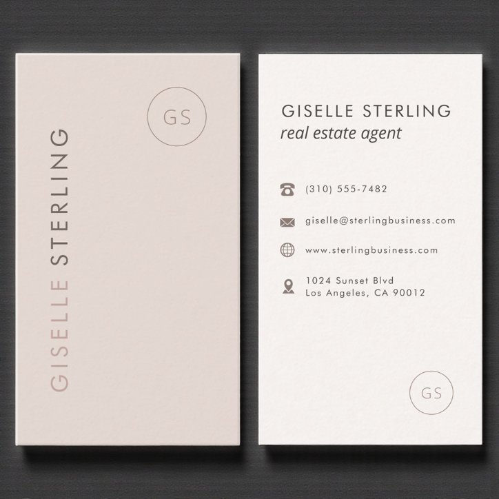 Real Estate Agent Blush Pink Minimalist Modern Business Card