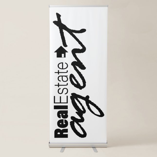 Real Estate Agent Branding Vertical Retractable Ba Banner (Front)