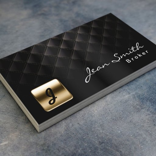 Customizable Luxury Dark Real Estate Broker Business Card