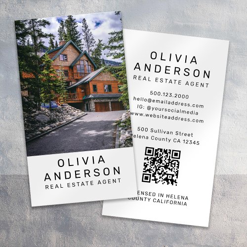 Real Estate Agent Broker Photo QR Code Business Card