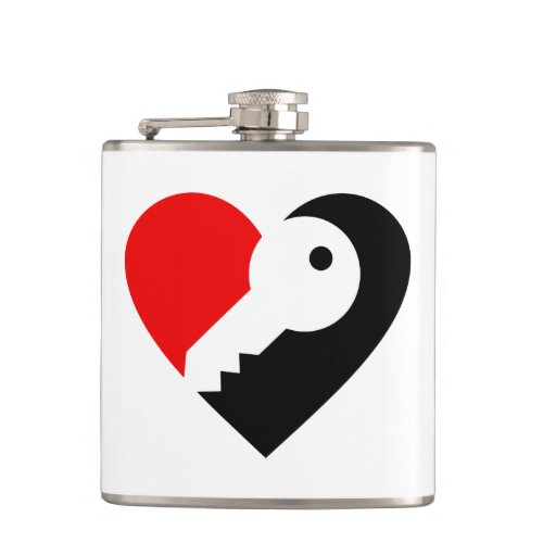 Real Estate Agent Broker Red Black Heart Realtor Flask