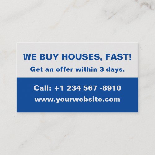 Real Estate Agent Business Card _ We Buy Houses