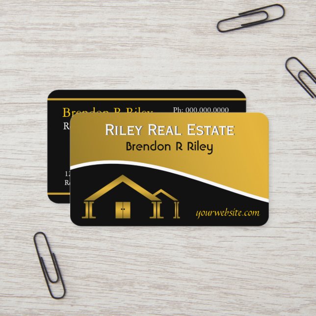 Real Estate Agent Business Cards (Front/Back In Situ)