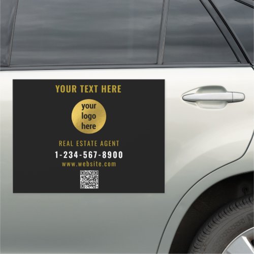 Real Estate Agent Business Logo Branding QR Code Car Magnet