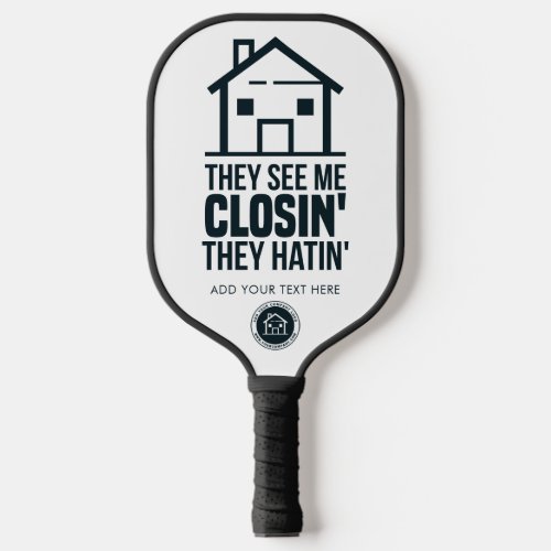 Real Estate Agent Business Logo Personalize Pickleball Paddle