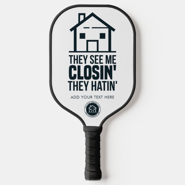 Real Estate Agent Business Logo Personalize Pickleball Paddle (Front)