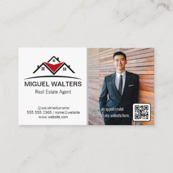 Real Estate Agent | Business Man | Qr Code Business Card by lovely_businesscards at Zazzle