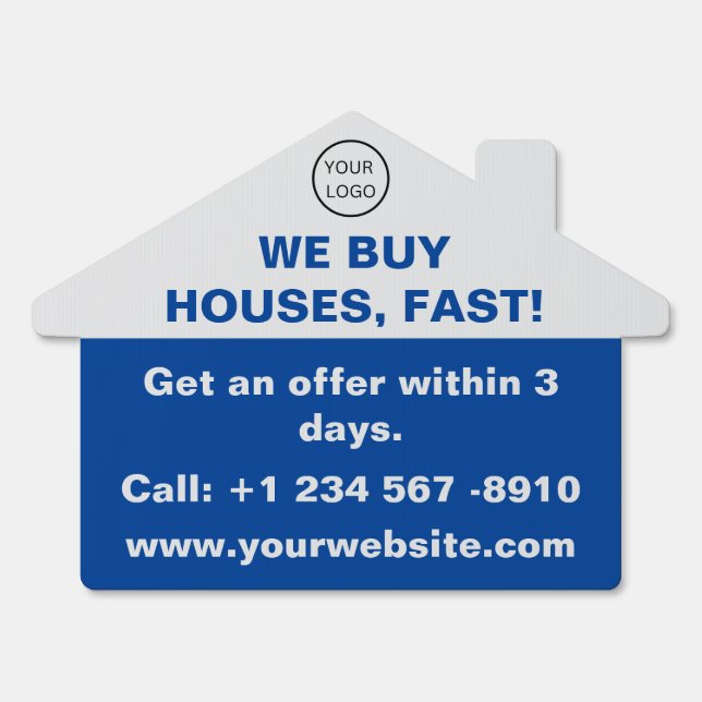 Real Estate Agent Business Sign- We Buy Houses Sign (Front)