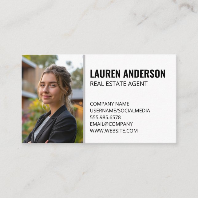 Real Estate Agent | Business Woman Business Card (Front)