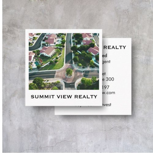 Real Estate Agent Buy and Sell Property Square Business Card