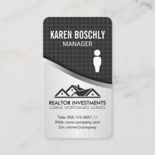 Real Estate Agent Carbon Fiber Metallic Variation Business Card
