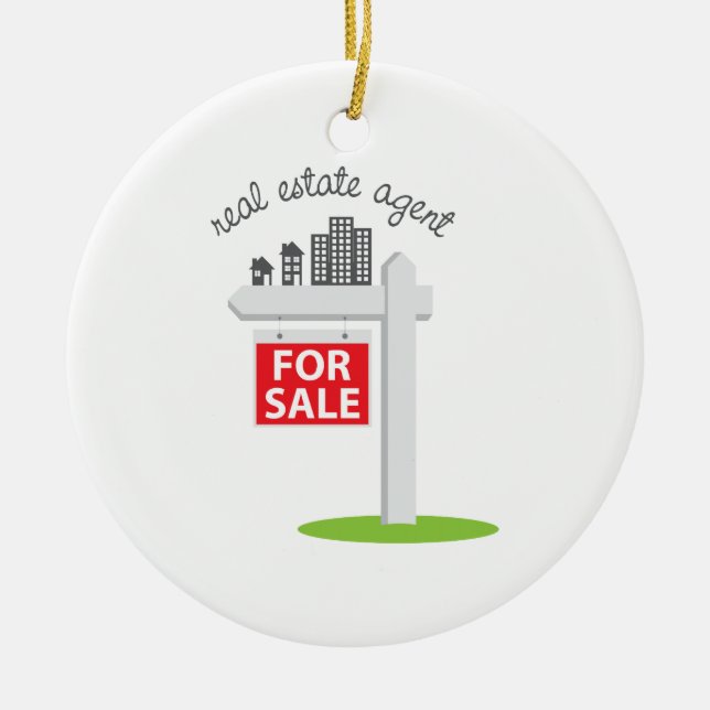Real Estate Agent Ceramic Ornament (Front)