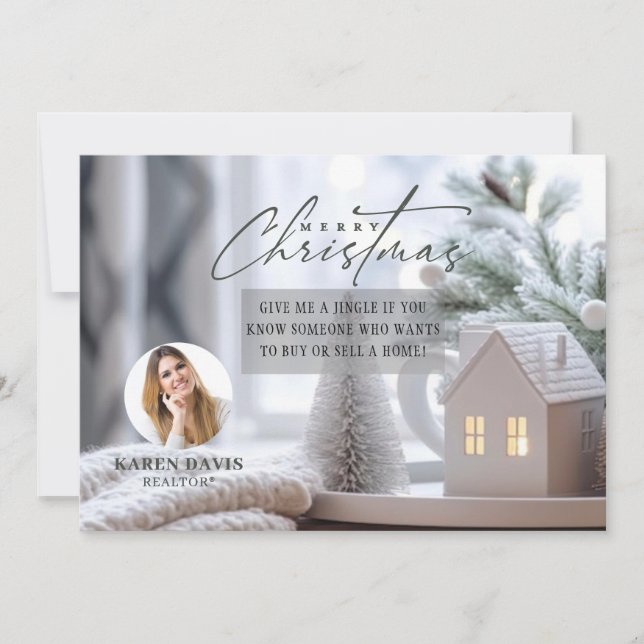 Real Estate Agent Christmas Holiday Postcard (Front)
