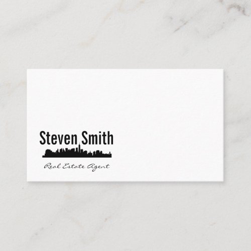 Real Estate Agent  City Skyline Business Card