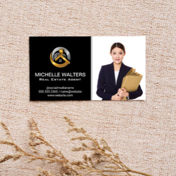 Real Estate Agent | Custom Agent Picture  Business Card by lovely_businesscards at Zazzle