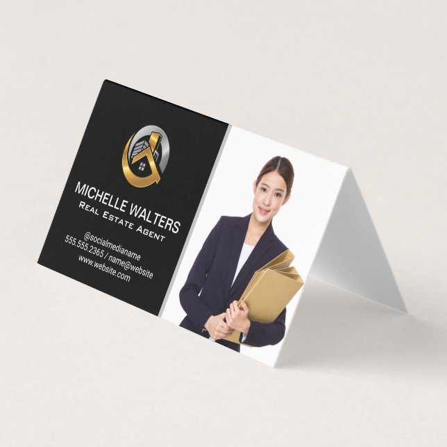 Real Estate Agent | Custom Agent Picture  Business Card (Front)