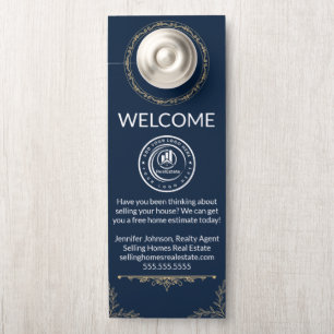 Real Estate Agent   Custom Logo Property Branding Door Hanger