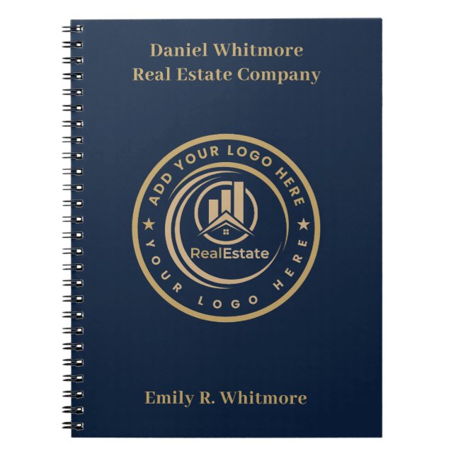 Real Estate Agent | Custom Logo Property Branding Notebook (Front)