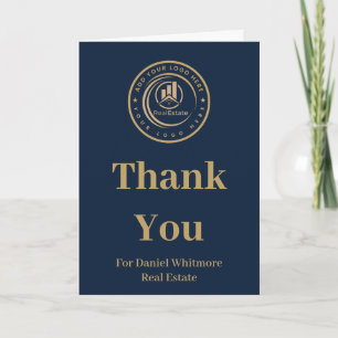 Real Estate Agent   Custom Logo Property Branding Thank You Card