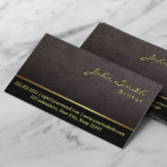 Real Estate Agent Darker Leather Broker  Business Card at Zazzle