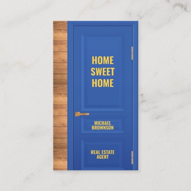 Real Estate Agent Door Logo Business Card