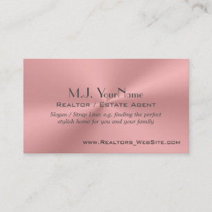Real Estate Agent Estate Agent luxury pink chrome- Business Card