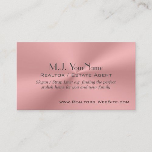 Real Estate Agent Estate Agent luxury pink chrome_ Business Card