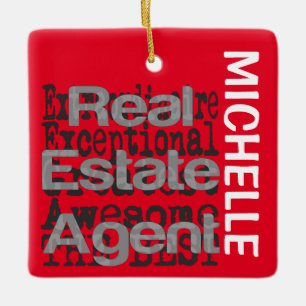 Real Estate Agent Extraordinaire CUSTOM Ceramic Ornament