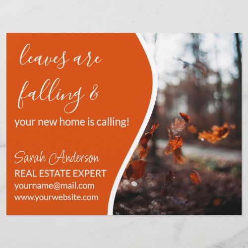 Real Estate Agent FALL  CARD shop sign Flyer