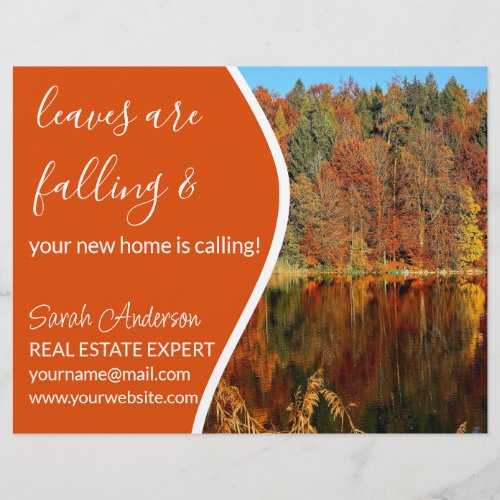 Real Estate Agent FALL  CARD shop sign Flyer
