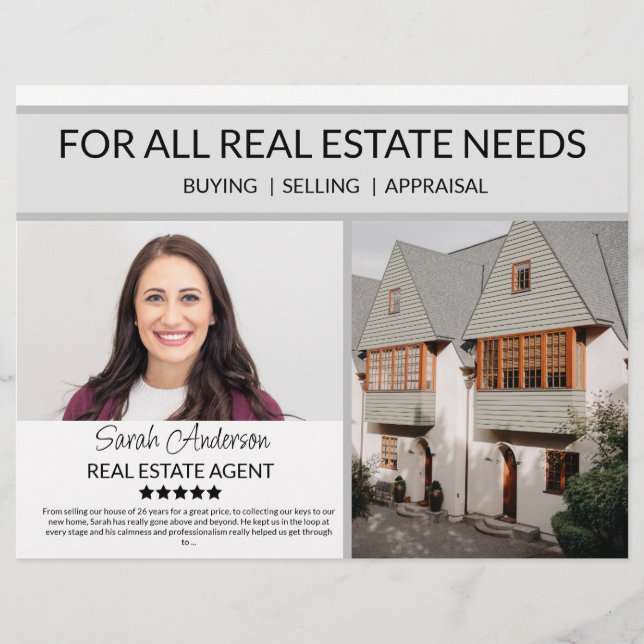 Real Estate Agent farming  CARD shop sign Flyer (Front)