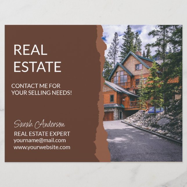 Real Estate Agent farming  CARD shop sign Flyer (Front)