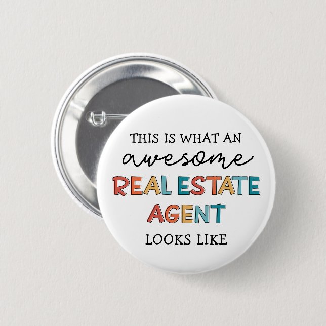 Real Estate Agent Funny Awesome Realtor Gifts Button (Front & Back)