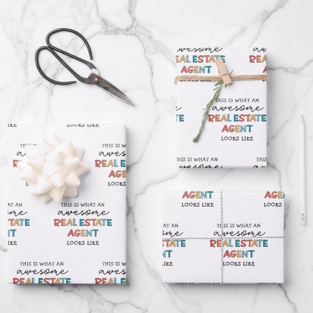 Real Estate Agent Funny Awesome Realtor Wrapping Paper Sheets (Front)