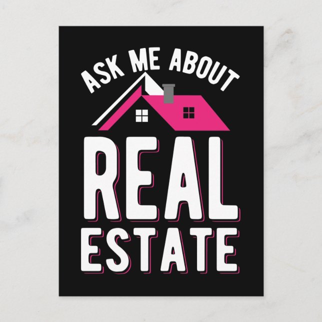 Real Estate Agent Funny House Broker Postcard (Front)