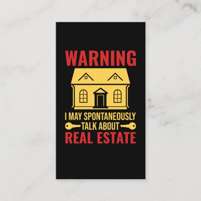Real Estate Agent Funny Investor Humor Business Card (Front)