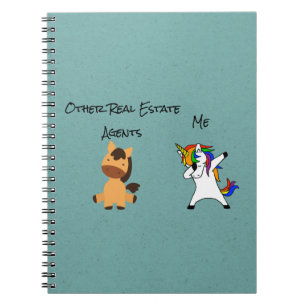 Real Estate Agent Gift Dabbing Unicorn Horse Notebook