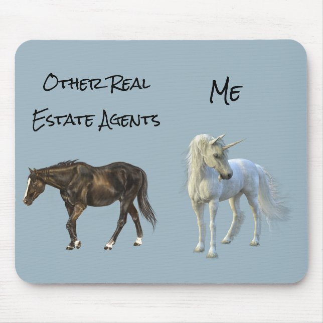 Real Estate Agent Gift Unicorn Horse Mouse Pad (Front)