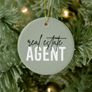 Real Estate Agent Gifts for Realtor Ceramic Ornament