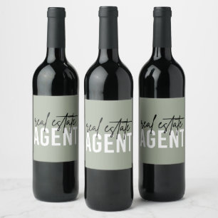 Real Estate Agent Gifts for Realtor Wine Label