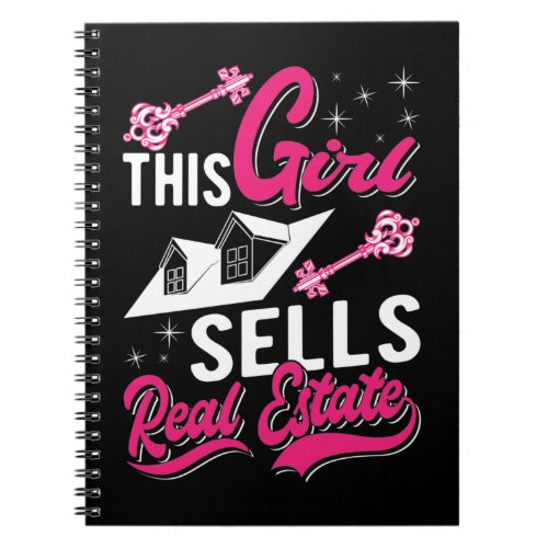 Real Estate Agent Girl Investor Female Broker Notebook