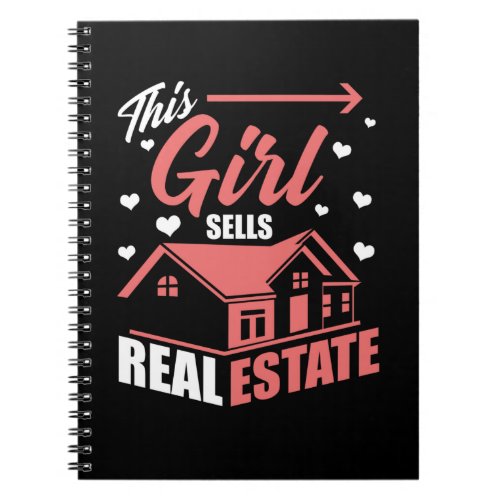 Real Estate Agent Girl Property Broker Notebook