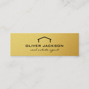 Real Estate Agent Gold Elite Mini Business Card