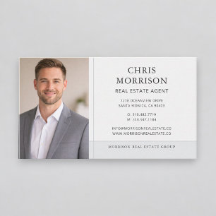 Real Estate Agent Gray Photo Professional Business Card