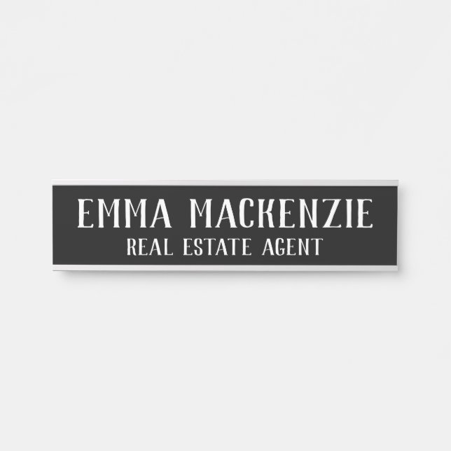 Real Estate Agent Hanging Door Sign Name Plate (Front)