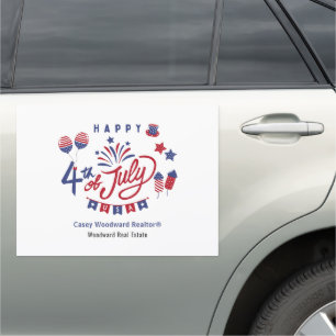 Real Estate Agent    Happy 4th of July USA  Car Magnet