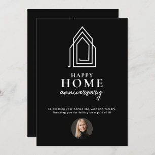Real Estate Agent Happy Home Anniversary Modern Note Card