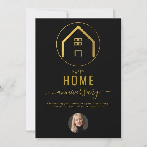 Real Estate Agent Happy Home Anniversary Note Card