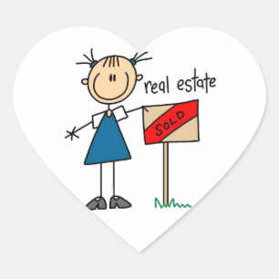 Real Estate Agent Heart Sticker