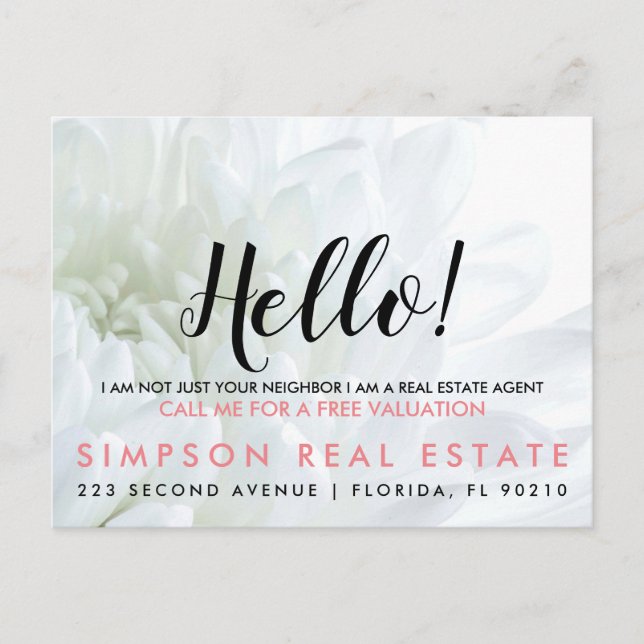 Real Estate Agent HELLO CARD (Front)